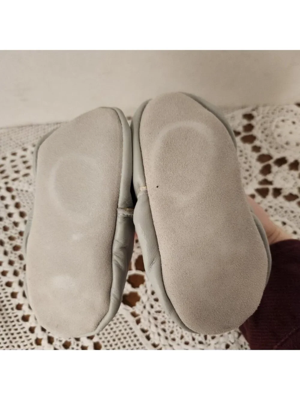 Tickle Toes Hippo Leather Infant Shoes‎ Grey Blue Moccasins 12-18M